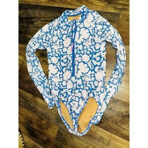 GIRLS Block Prints x Crewcuts long-sleeve rash guard one-piece swimsuit 6/7